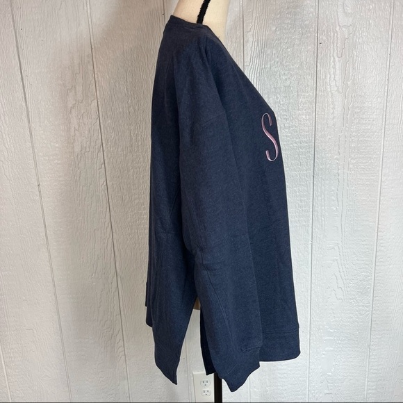 NEW Wildfox Social Navy Blue Statement Sweatshirt XXL - Picture 3 of 12